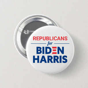 Republicans for Biden Harris Custom Text White 2 Inch Round Button