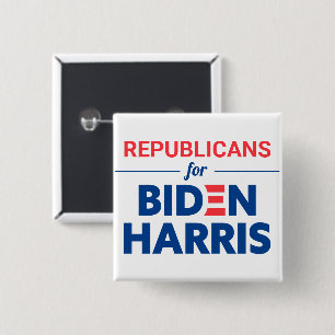 Republicans for Biden Harris Custom Text White 2 Inch Square Button
