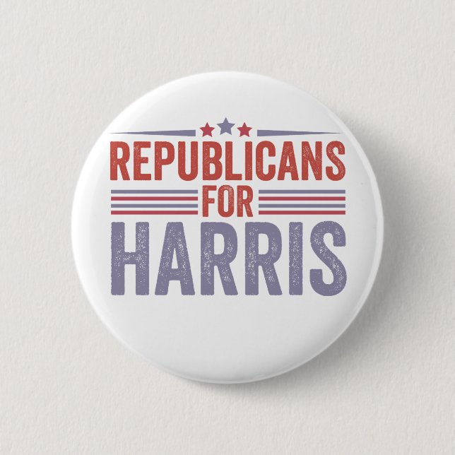 Republicans For Harris Election 2024  2 Inch Round Button (Front)