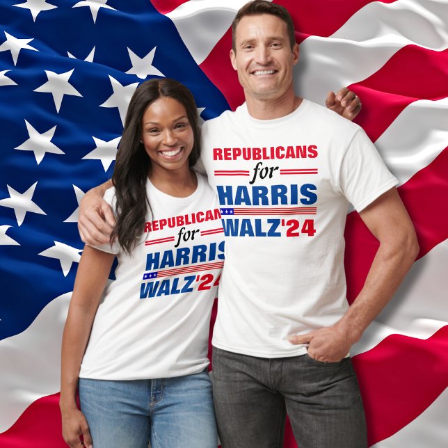 Republicans for Harris Walz Red Blue T-Shirt (Creator Uploaded)