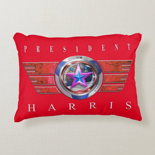 Republicans for Harris/Walz Wing Medallion Accent Pillow (Front)
