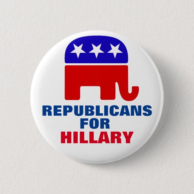 Republicans for Hillary Clinton 2 Inch Round Button (Front)