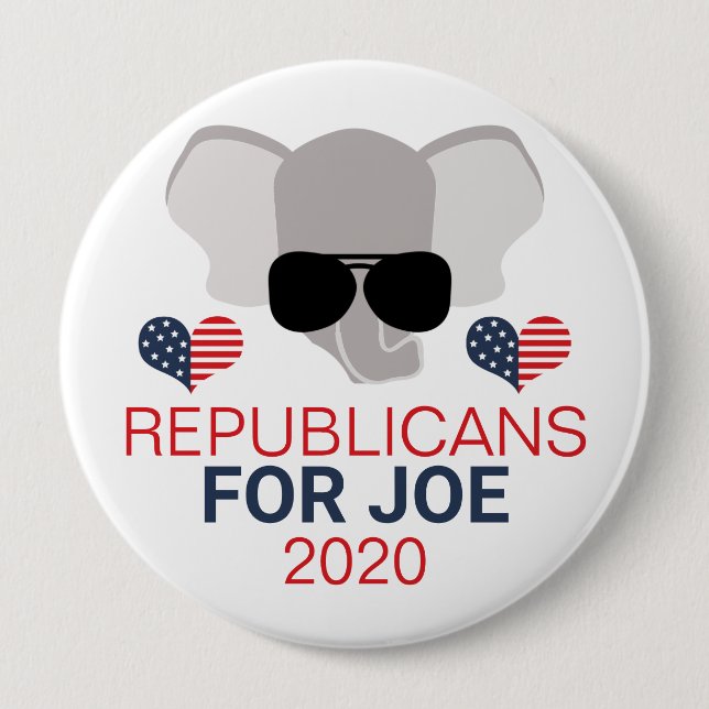 Republicans for Joe 2020 Elephant 4 Inch Round Button (Front)