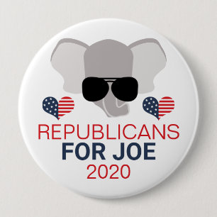 Republicans for Joe 2020 Elephant 4 Inch Round Button
