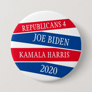 Republicans for Joe Biden and Kamala Harris 2020 B 3 Inch Round Button