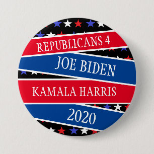 Republicans for Joe Biden and Kamala Harris 2020 B 3 Inch Round Button