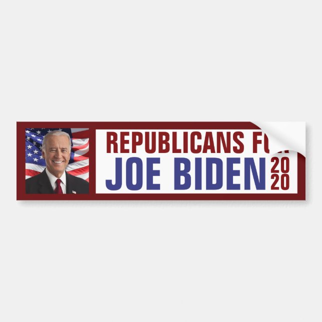 Republicans for Joe Biden US President Photo 2020 Bumper Sticker (Front)
