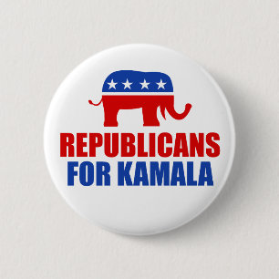 Republicans for Kamala Harris Elephant 2 Inch Round Button