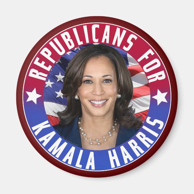 Republicans for Kamala Harris President Photo 2024 Magnet (Front)