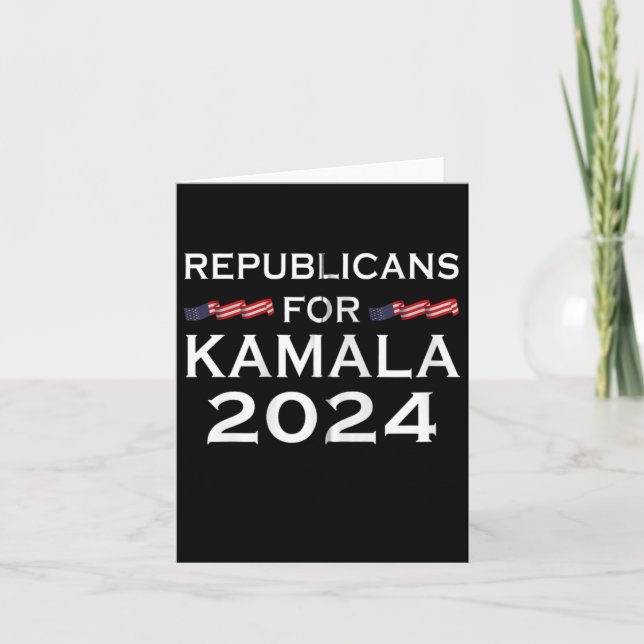 Republicans For Kamala Harris W Waltz 2024 Zip Hoo Card (Front)
