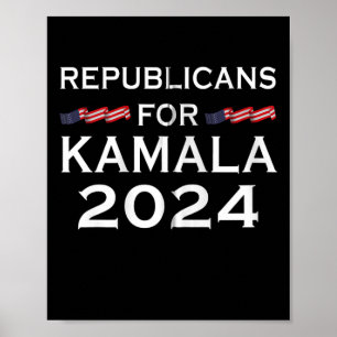 Republicans For Kamala Harris W Waltz 2024 Zip Hoo Poster