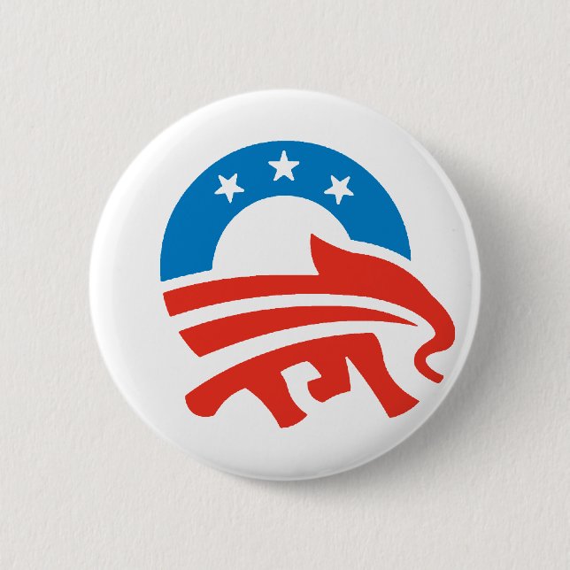 Republicans for Obama 2 Inch Round Button (Front)