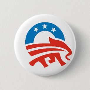 Republicans for Obama 2 Inch Round Button