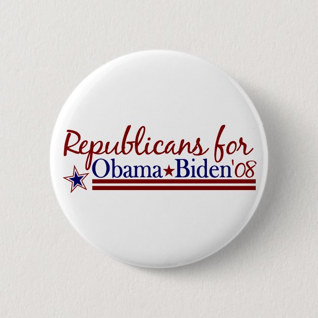 Republicans for Obama Biden 2 Inch Round Button (Front)