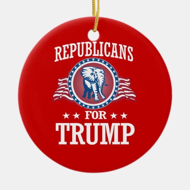 REPUBLICANS FOR TRUMP CERAMIC ORNAMENT (Front)
