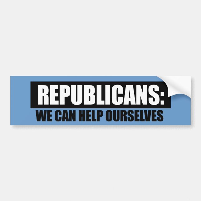 Republicans - We can help ourselves Bumper Sticker (Front)