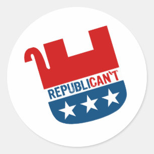 REPUBLICAN'T CLASSIC ROUND STICKER