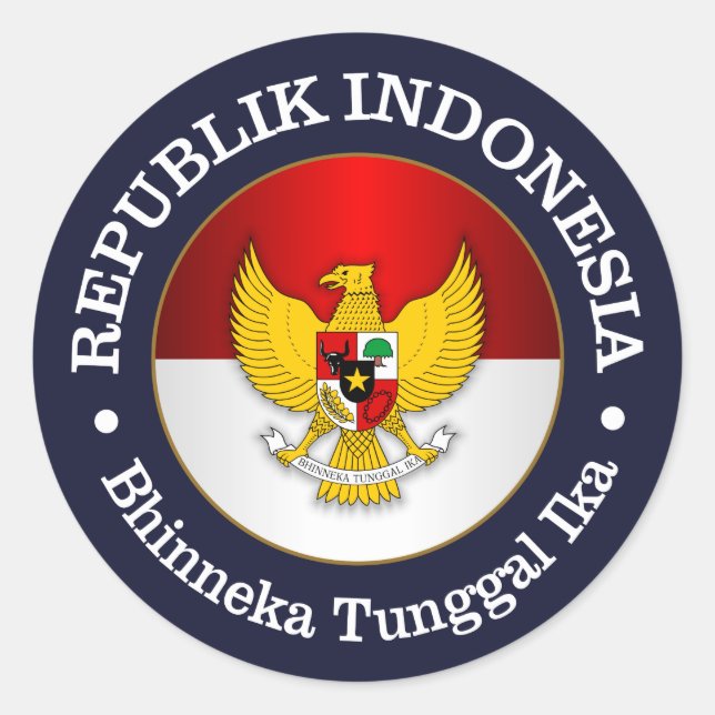 Republik Indonesia Classic Round Sticker (Front)