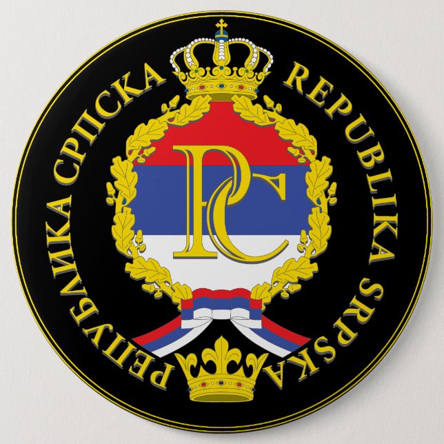 Republika Srpska 6 Inch Round Button (Front)