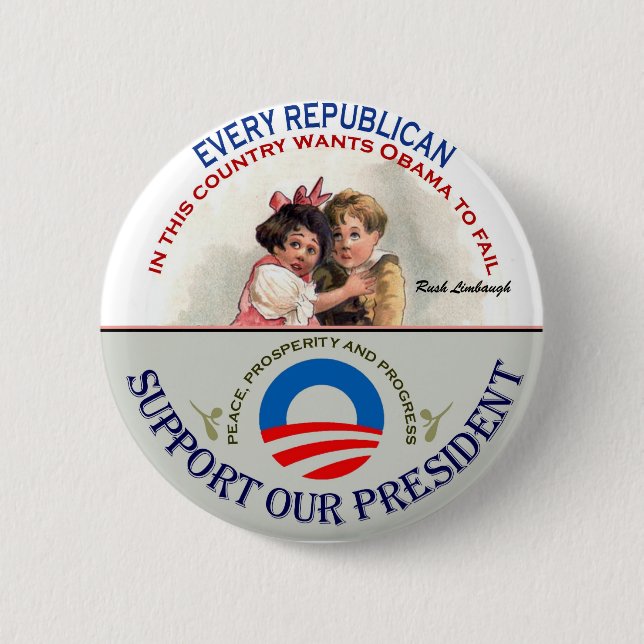 Republincans and Limbaugh 2 Inch Round Button (Front)
