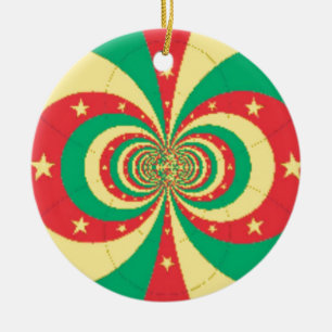 République du Cameroun five-pointed star Ceramic Ornament