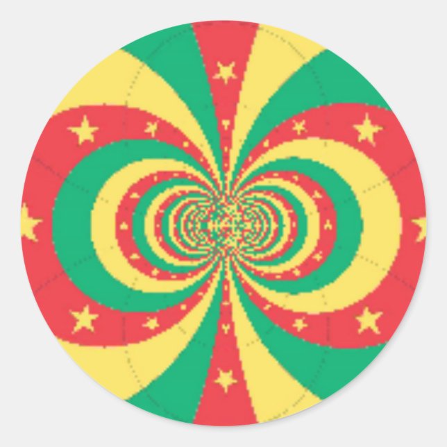 République du Cameroun five-pointed star Classic Round Sticker (Front)