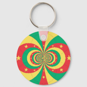 République du Cameroun five-pointed star Keychain