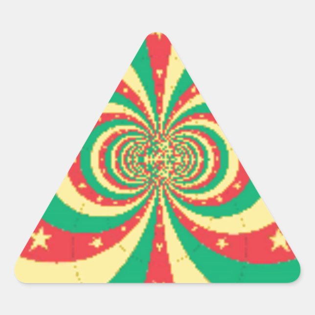 République du Cameroun five-pointed star Triangle Sticker (Front)