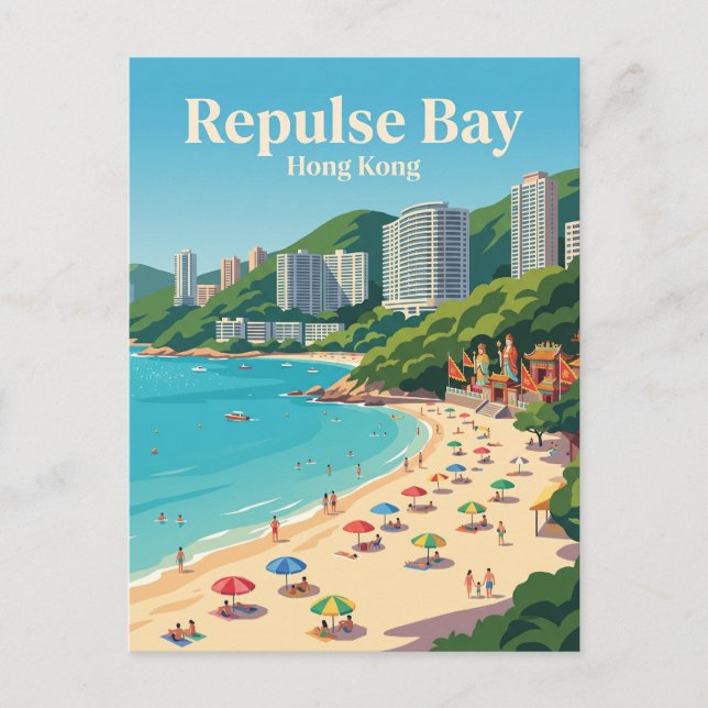 Repulse Bay Beach Hong Kong Postcard (Front)