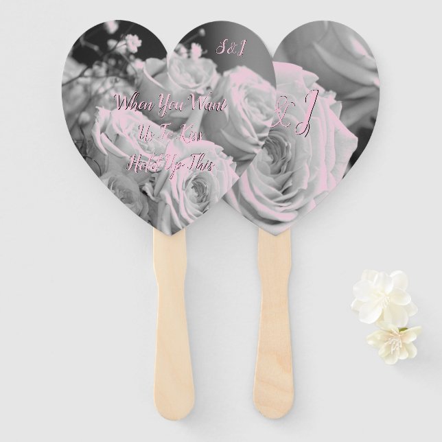 Request The Bride And Groom To Kiss   Hand Fan (Front and Back)