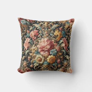 Requiem for Arcana – Gothic Floral Design Throw Pillow