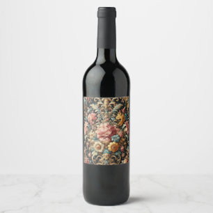 Requiem for Arcana – Gothic Floral Design Wine Label