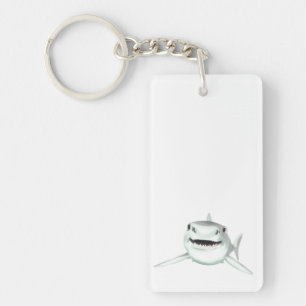 requin aquarelle souriant gris vert océan animal