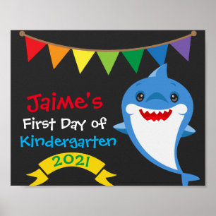 Requin Arc-en-Ciel Premier Jour d'École Tableau Cr