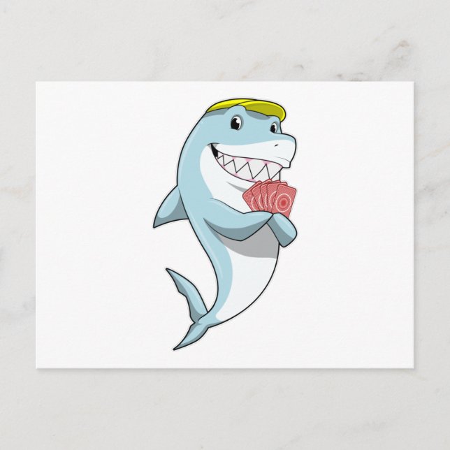 Requin au Poker avec cartes de Poker (Devant)