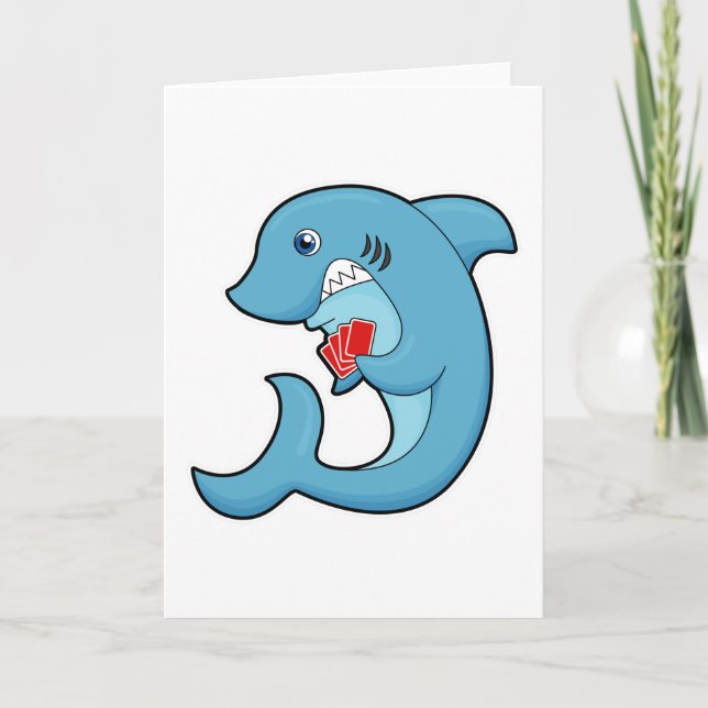 Requin au Poker avec cartes de Poker (Devant)