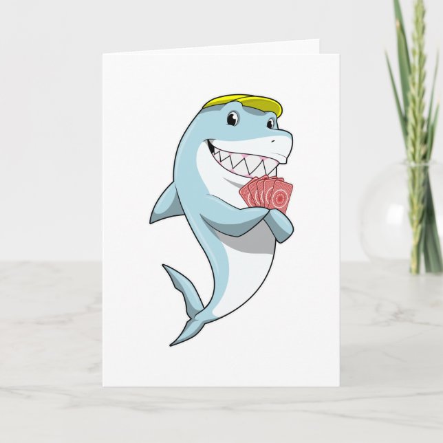 Requin au Poker avec cartes de Poker (Devant)