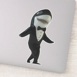 Requin dans tux classe autocollant mignon