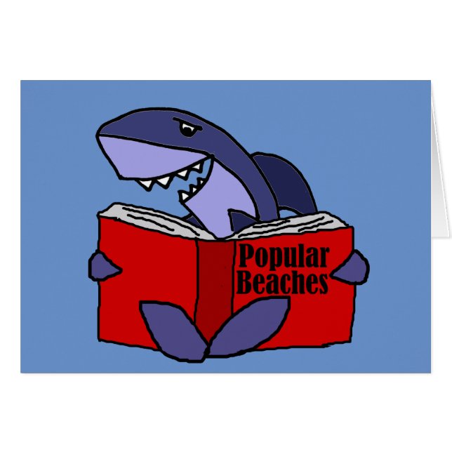 Requin drôle lisant le livre populaire de plages (Devant horizontal)