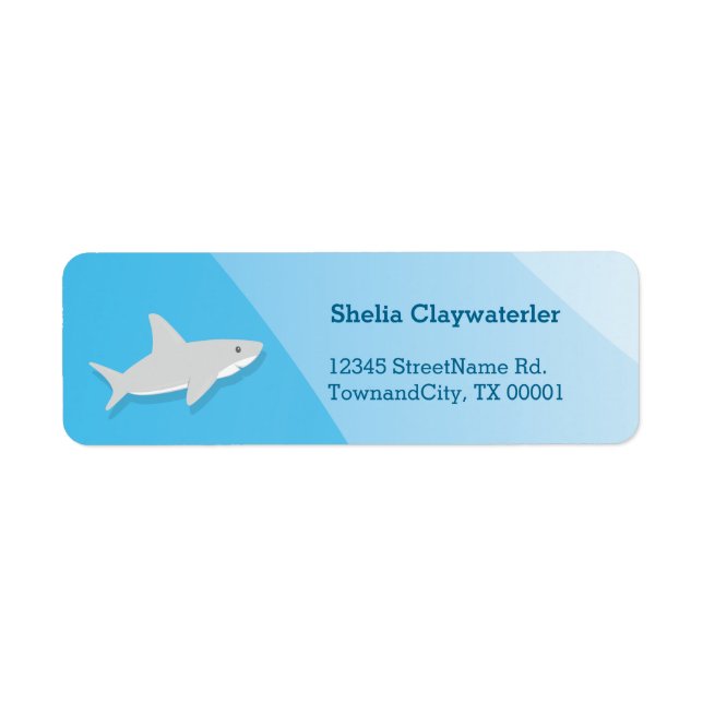 Requin mignon | Étiquette d'adresse de retour (Devant)