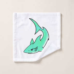requin souriant de dessin animé bleu vert océan an