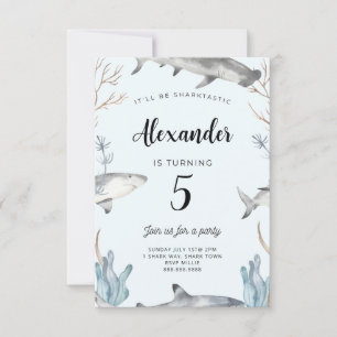Requin sous la mer Anniversaire Invitation Enfants