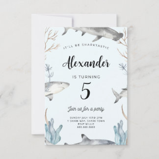 Requin sous la mer Anniversaire Invitation Enfants
