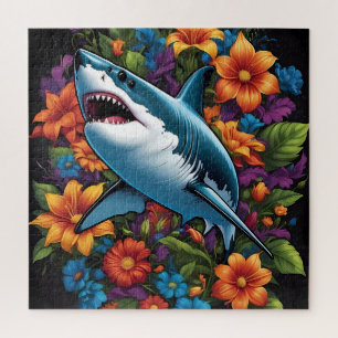 Requin vibrant : Un Puzzle Abstrait