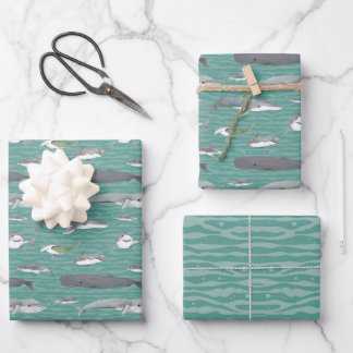 Requins et baleines Papier à enveloppement sous-ma