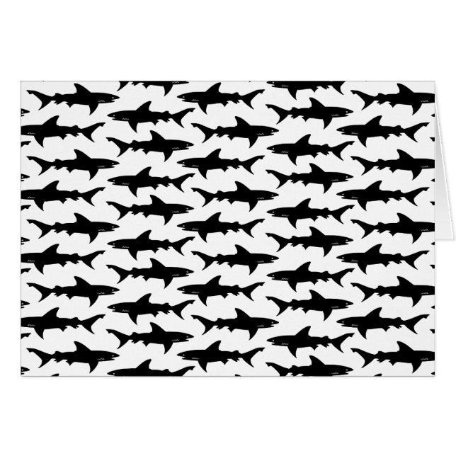 Requins - motif noir et blanc élégant de requin (Devant horizontal)