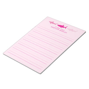 Requins roses mignons Bloc-notes stationnaire pour