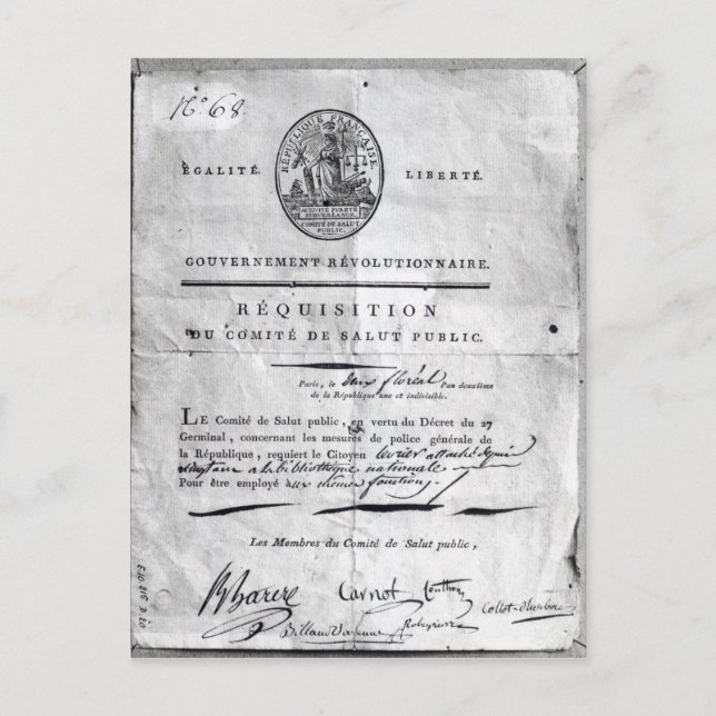 Requisition of the Committee of Public Postcard (Front)