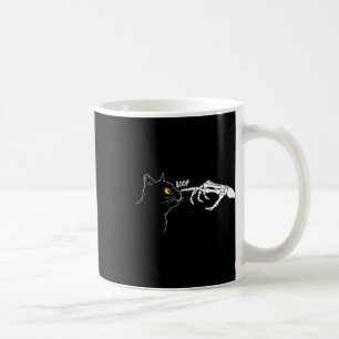 Rero Vintage Black Cat Skeleton Hand Boop Hallowee Coffee Mug