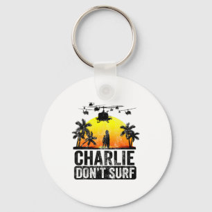 Rertro Vintage Charlie Dont Surf  Keychain